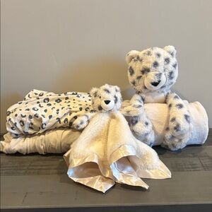 Cloud Island Leopard Print Crib and Security Blanket Set